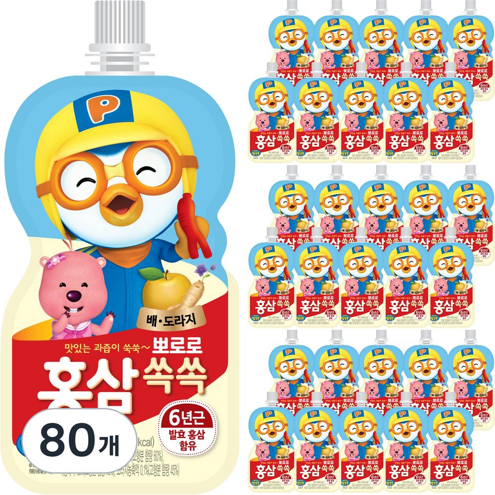 Paldo Pororo Red Ginseng Soksok Pear & Balloon Flower Root 100ml 80 pcs
