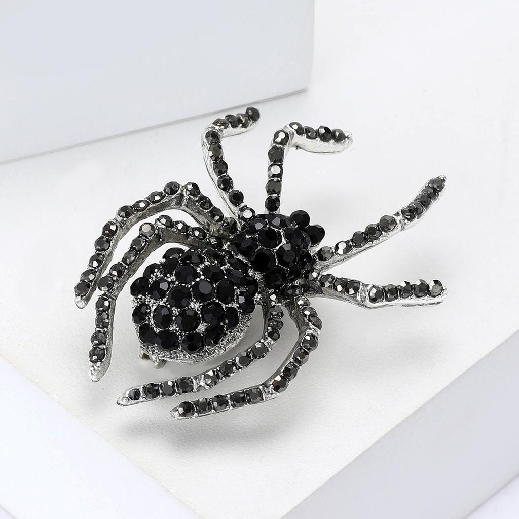 Rhinestone Spider Brooch for Women Unisex Animal Pins Insect Banquet Party Backpack Gifts Jewelry Accessories