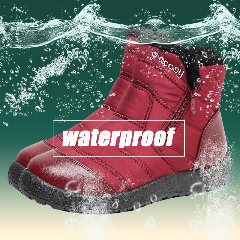 Теплые короткие сапоги. Теплая хлопковая обувь для мам. Хлопковые сапоги на мягкой подошве. Водонепроницаемая хлопковая обувь. Зимние сапоги.