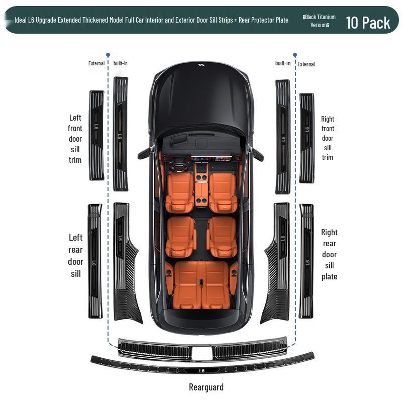 Защитная накладка на порог из нержавеющей стали для Ideal L6-L9, Аксессуар для улучшения интерьера автомобиля