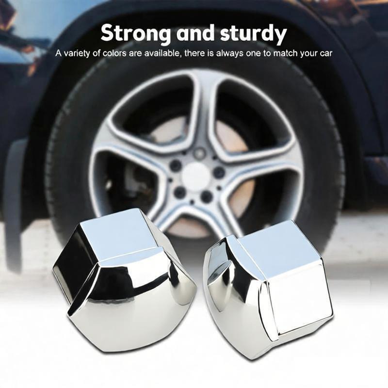 19/17mm 20PCS Universal Rust-Proof Chrome-Plated ABS Car Wheel Nut Protective Caps Rust-Proof Wheel Nut Caps Car Accessories