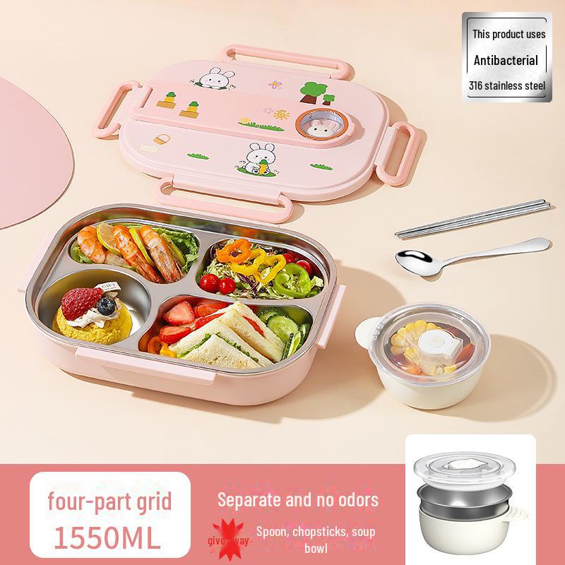 «Детский изолированный ланч-бокс из нержавеющей стали марки 316 с отсеком для подноса»