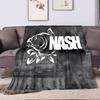Bold Fish Design with "NASH" Text Patterned flannel blanket perfect for the bedroom living room, sofa, or a little nap