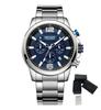 MEGIR Men's Quartz Wristwatches Stainless Steel Strap Chronograph Waterproof Man Military Watch Clock 24-hour Reloj Hombre 2156