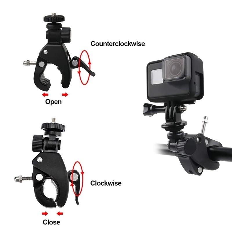 Bicycle Camera Mount Bike Motorcycle Handlebar Handle Bar Tripod Clip Adapter Action Camera Part For Gopro Hero 11 10 9 8 7