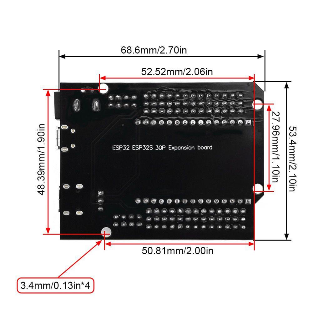ESP32 Expansion Board ESP-WROOM-32 ESP32-DevKitC-32 30Pin Development Module Graphic Programming GPIO Distribution Board