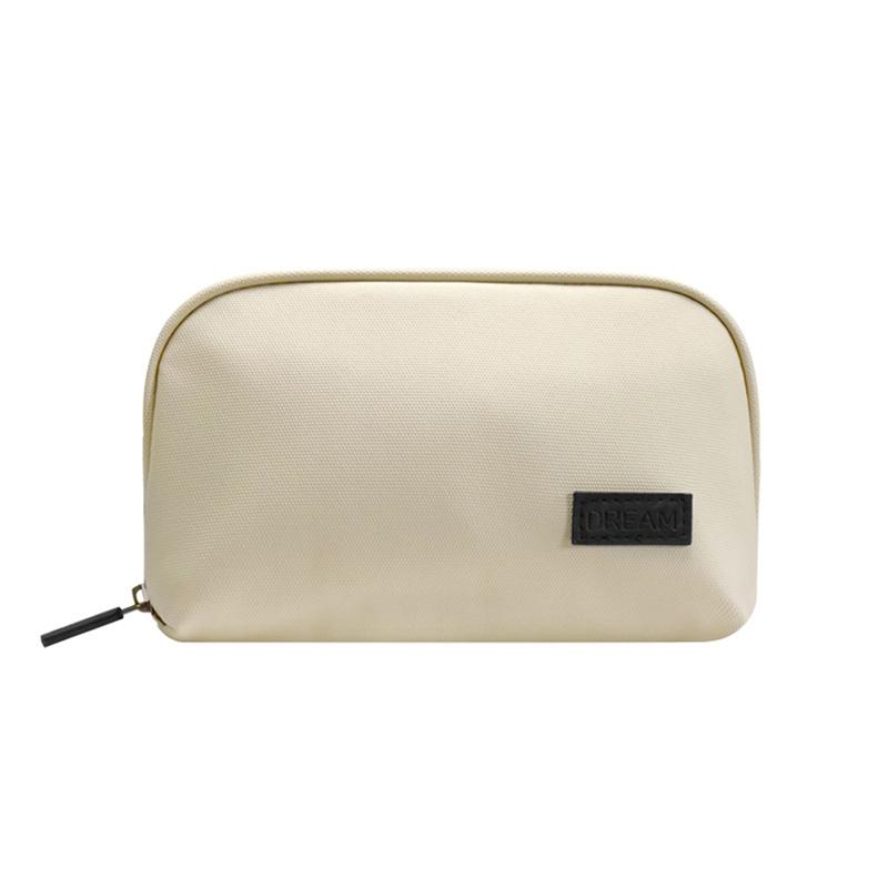 PU Leather Digital Storage Bag Cosmetic Case Large Capacity Waterproof Storage Bag For Mobile Phone Data Cable Solid Color
