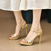 Gold Silver Women's Sandals Super High Heels Sexy Open Toe Platform Sandal Summer Gladiator Party Dress Wedding Shoes Woman 2024