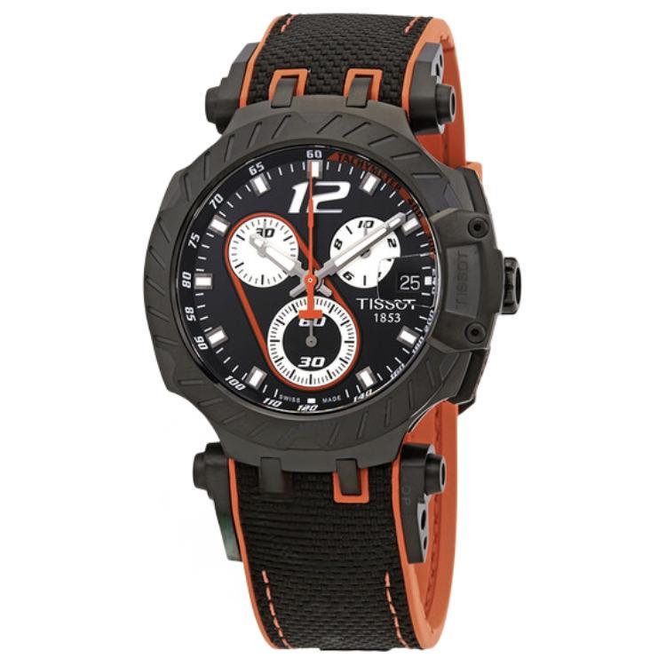 Tissot Коллекция Race Кварцевый механизм Водонепроницаемость 100 м Мужские часы Часы 47,6 мм Черный циферблат T115.417.37.057.01