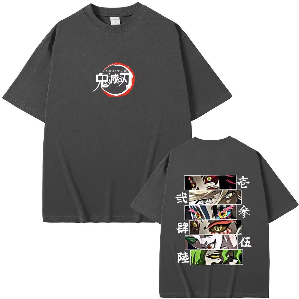 Demon Slayer Demons Pure Cotton Tshirt 2026 Summer New Anime Doublesided Printed Loose Casual Parentchild Short Sleeved Top