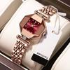 Women's Diamond Quartz Watch Stainless Steel Waterproof Rose Gold Bracelet Watch Evening Lover Diamond Cut Watch Ladies