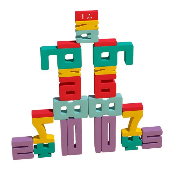 1 набор деревянных конструкторов для развития мелкой моторики, обучающих цифровых блоков, игр на равновесие для малышей, арифметических обучающих блоков для математики