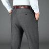 Мужские мягкие повседневные брюки с высокой талией, не скатывающиеся, деловые - осень/зима