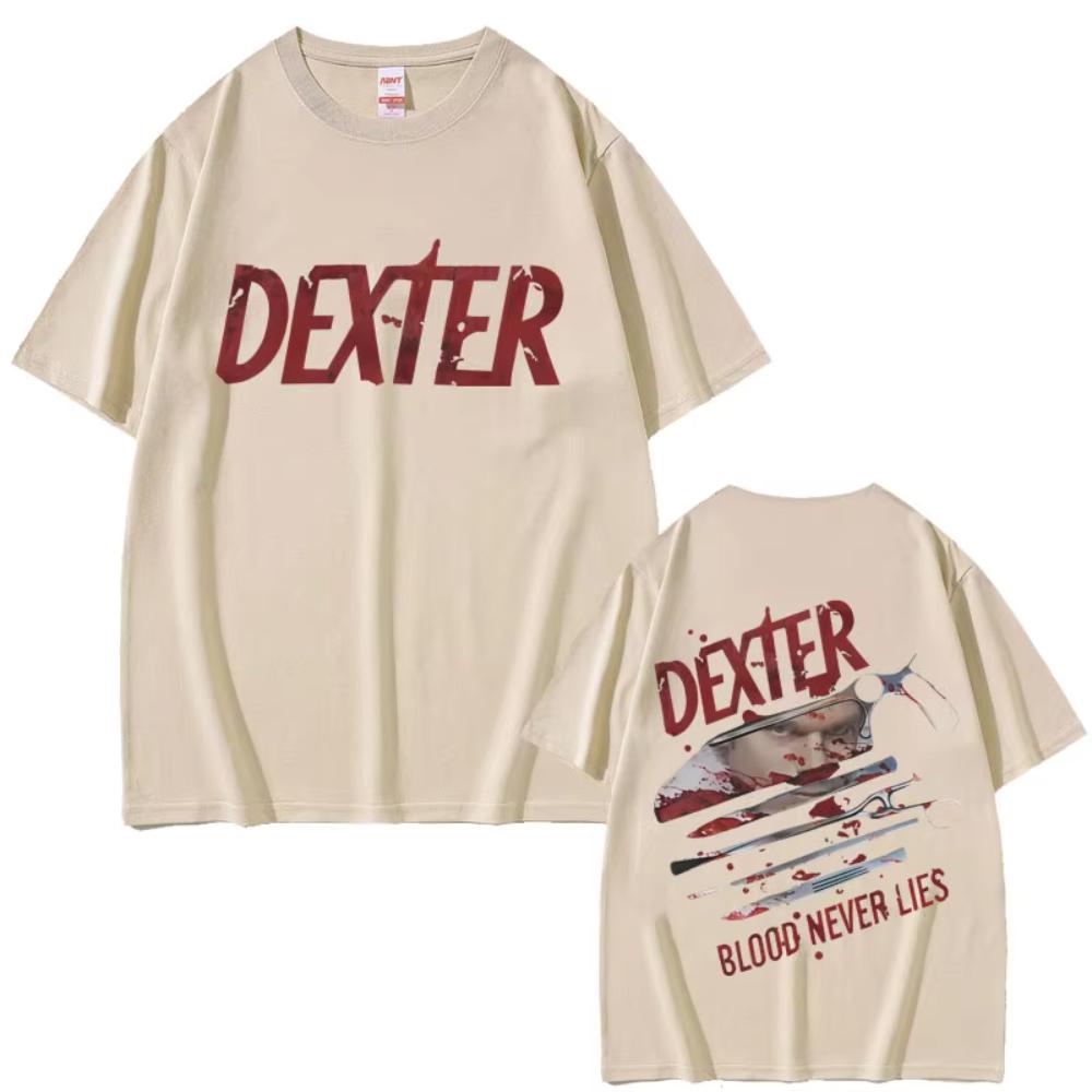 Tv Play Dexter Morgan Blood Never Lies Graphic Tshirt Unisex Women Casual Cotton Vintage T Shirt Unisexs Clothing Oversized Tshirts