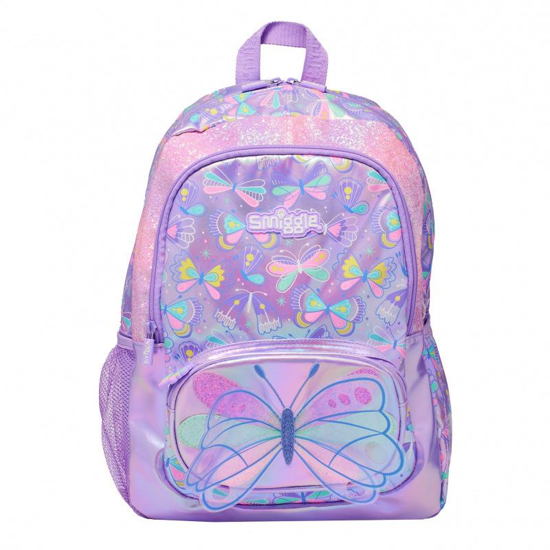 Large Capacity Lightweight Girls Cartoon Butterfly Backpack Lunch Bag with Pencil Case less