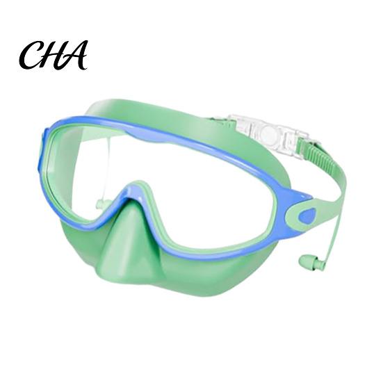 Anti-fog Swim Goggles Clip-On with Case, 180 Degrees Wide View Anti-UV Diving Practice Pool Goggles, No Leakage Anti-Fog Swimming Eyewear for Children
