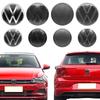 YKPSC1 139mm 110mm VW Logo ABS Emblem Car Hood Front Grill Rear Trunk Badge Accessory For Volkswagen Polo 2019 2020 2021 2022 2023 2024