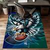 Custom Fashion Cool Eagle Logo Mat Personalized Name, Polyester Washable Indoor Entryway Rug, Gift for Christmas, Easter, Thanksgiving Day