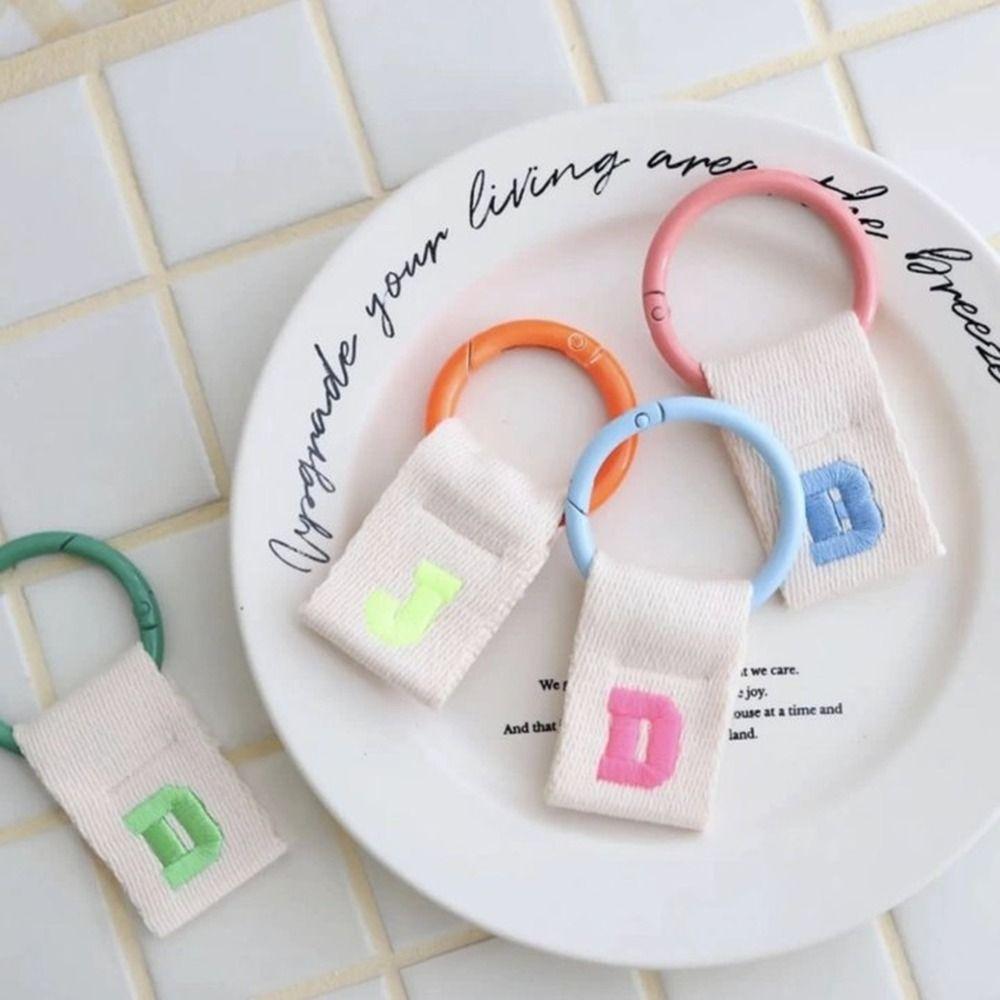 Embroidery 26 Letter Key Chain Key Ring Business Key Holder Creative Alphabet Car Key Buckle  Man