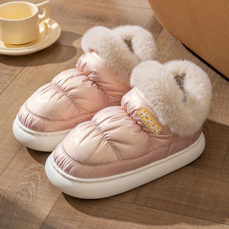 Хлопковая обувь для мужчин и женщин зимой, подходит для использования дома в помещении с толстым бархатом и теплыми хлопковыми сапогами