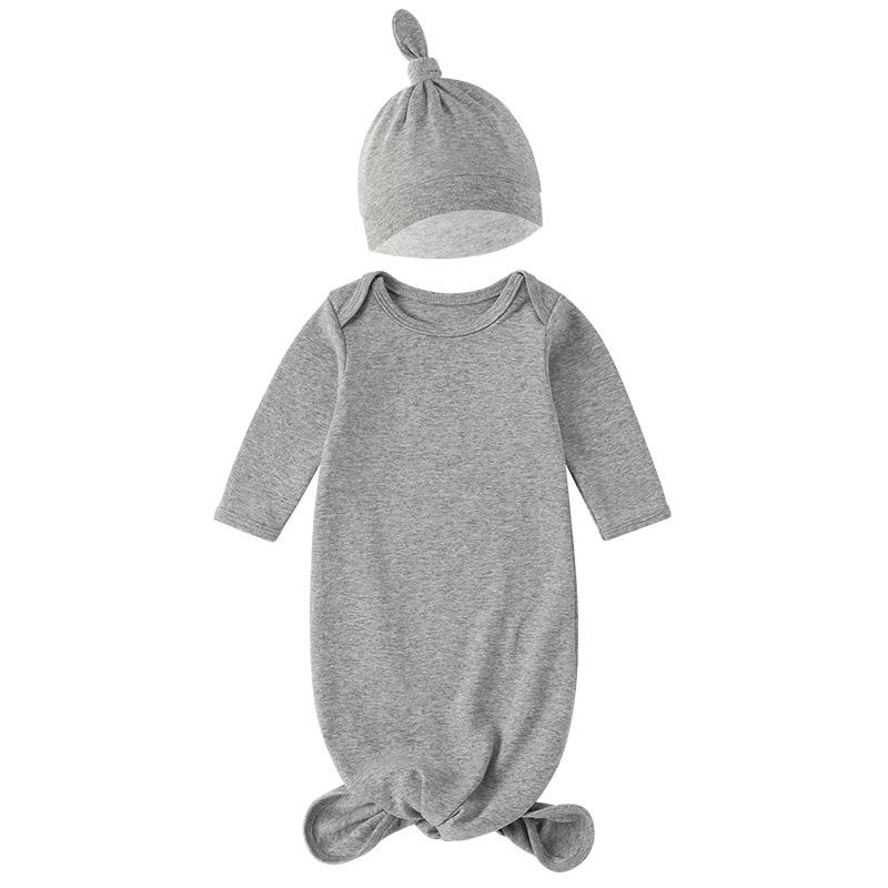 Спальный мешок для новорожденных с шапочкой, 100% хлопок, детская пеленальная пижама для мальчиков и девочек, однотонное пеленальное полотенце с принтом для младенцев 0-12 мес.