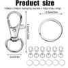 100Pcs Rust-Resistant Key Chain Clip 360 Degree Rotating Rotary Clasp Hook  Gift Making