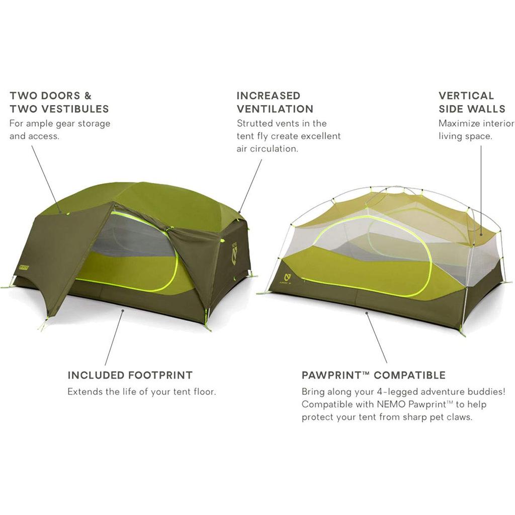 Nemo Tent Aurora 3P AURORA (Nova Green) 3P-NG NM-ARR-3P-NG