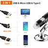 Bysameyee USB Digital Microscope 40X-1000X, 8 LED Magnifying Endoscope Camera with Carrying Case and Metal Stand, Compatible with Android, Windows 7,