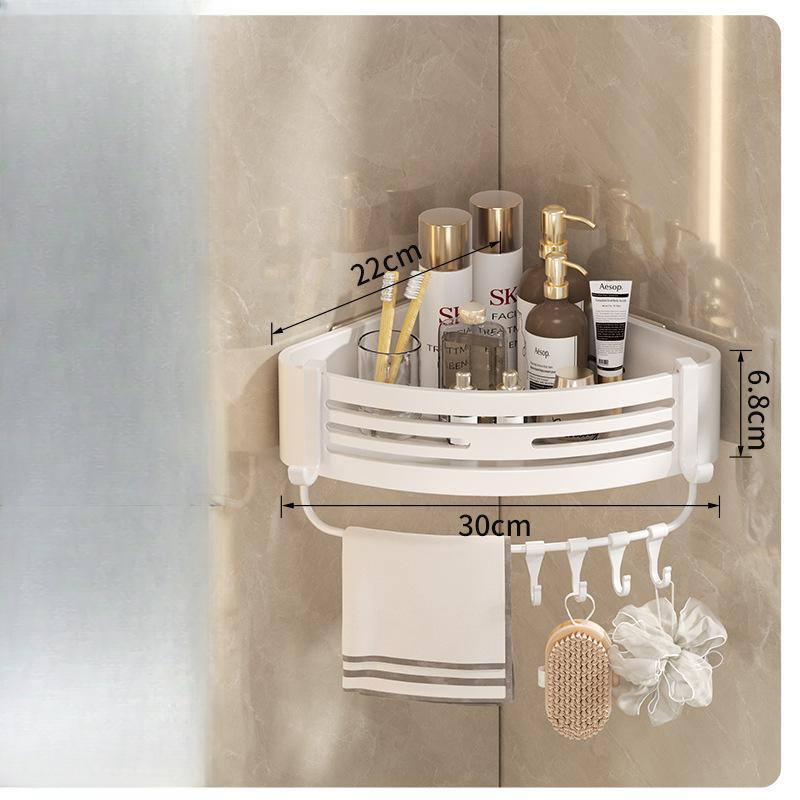 Aluminum Alloy Bathroom Shelves Punch-free Thickened Tripod Wall-mounted Corner Shelf Bathroom Accessories Shower Organizer