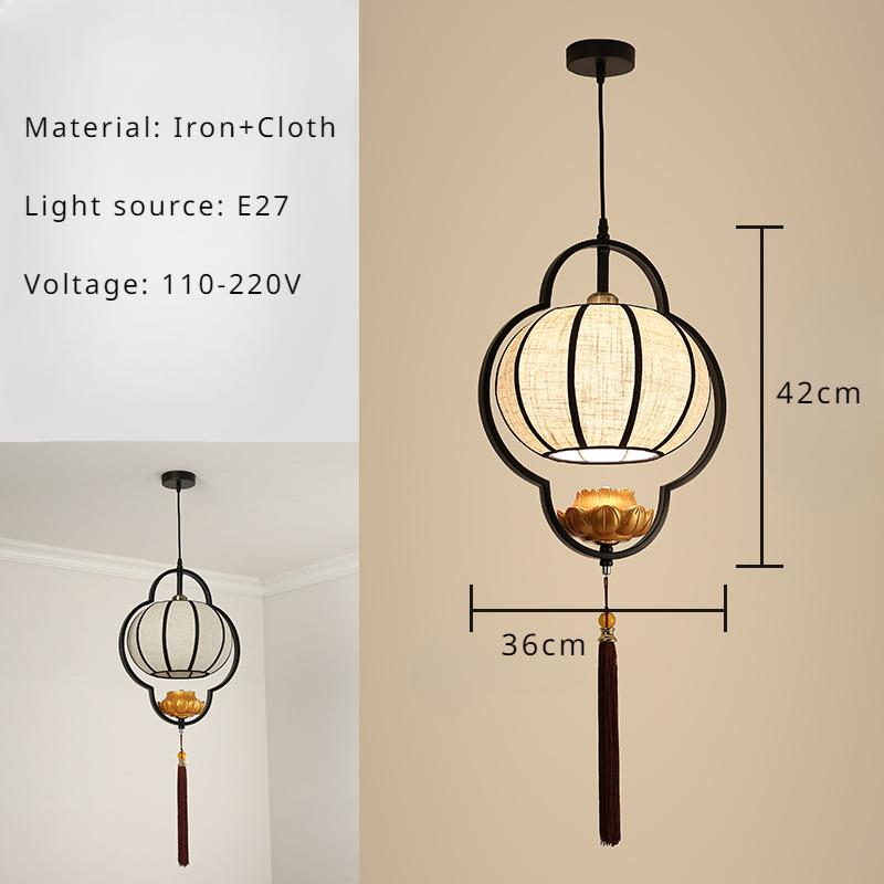 Китайский Фонарь Люстра Железная Ткань Ресторан Подвесной Светильник Скандинавский Домашний Декор Спальня Доска Балкон Коридор Бар Светодиодные Огни