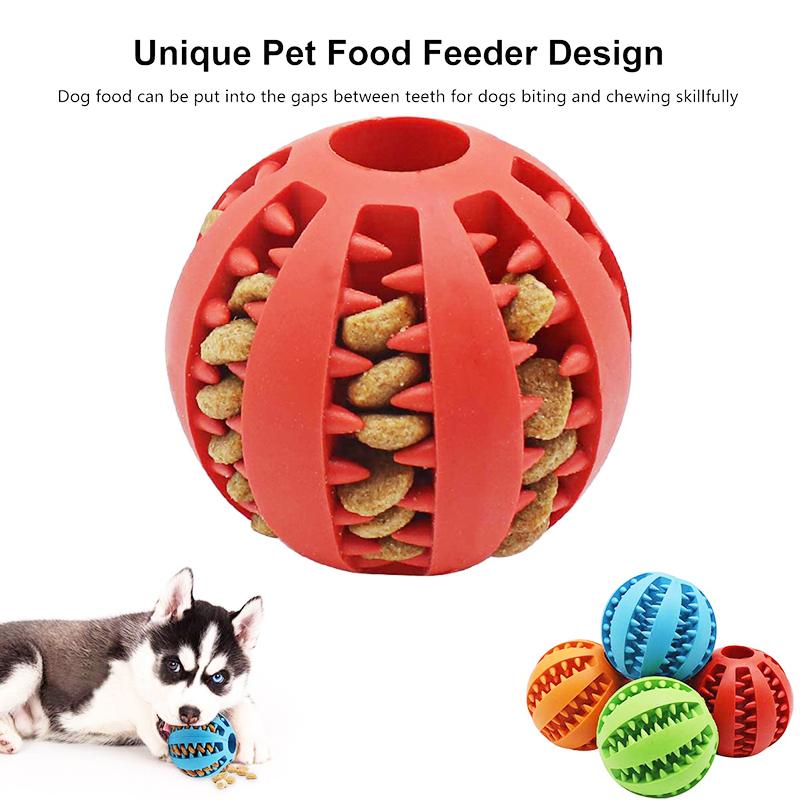 Pet Dog Interactive Toy 7cm Dogs Natural Rubber Ball Leaking Ball Tooth Clean Balls for Dog Cat Chew Toys Accesorios Para Perro