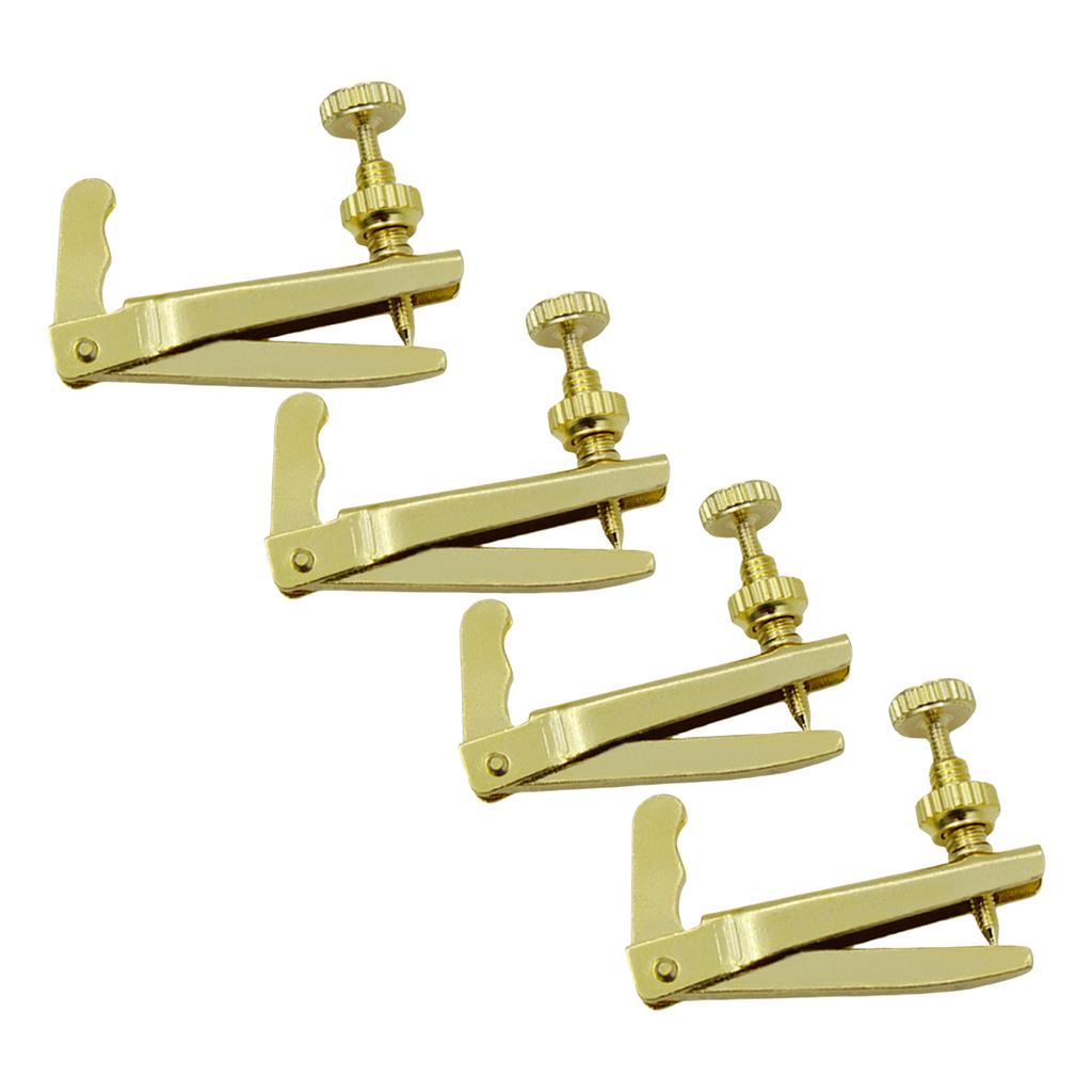 4 шт. Тонкий тюнер для скрипки, металлический тюнер для струн, регулировочный тюнер для скрипки, аксессуары для струнных инструментов, прочный