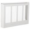 Modern and Elegant Slatted Radiator Cover for the Home, in MDF and Steel, 120x18x84cm, White
