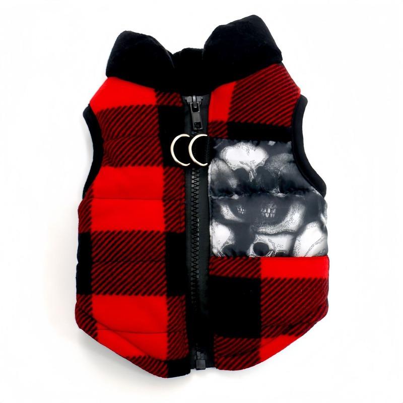 New Winter Plaid Fleece Pet Dog Cat Coat, Thickened Warm Puppy Clothes for Bichon Frise Chihuahua