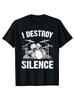 Drummer Retro Vintage Evolution Of Man Drumsticks Drumset Drum Set T Shirt Harajuku Cotton I Destroy Silence Drumming T-shirts