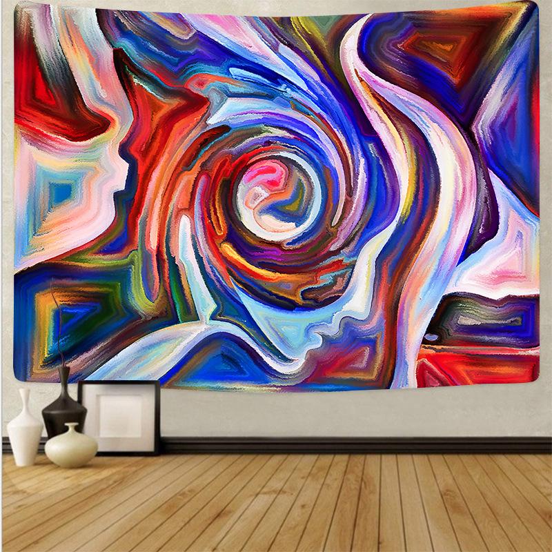 Tapestry Colorful Flow Paint Wall Hanging Mandala Tapestries Modern Art Psychedelic Home Decor Wall Decor