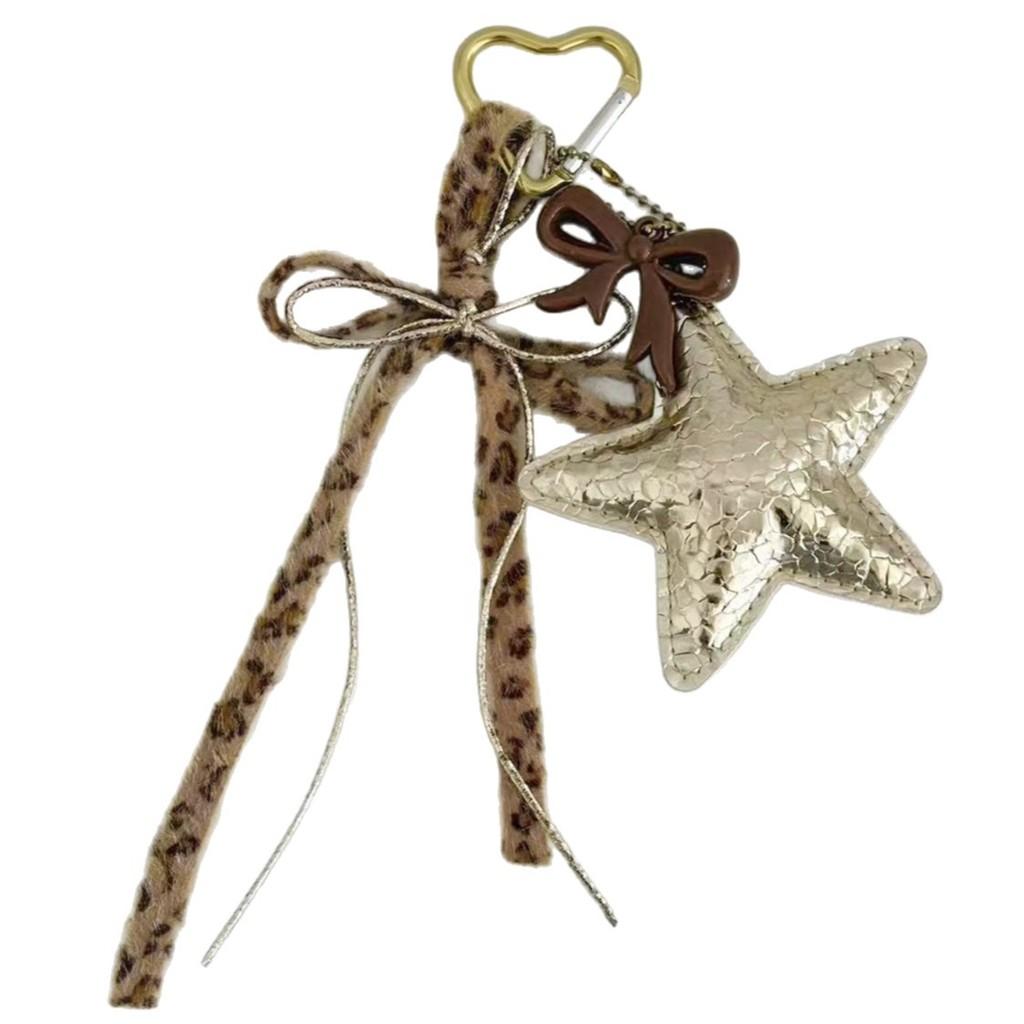 Gold Star Beaded Keychain For Bags And Mobile Phones Korean Style Accessories