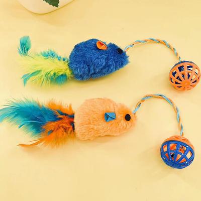 Пластиковая плюшевая мышь с колокольчиком Кошачьи игрушки для укусов Дразнящий мячик для кошек Звуковые игрушки для кошек Интерактивные принадлежности для домашних животных Кошки Товары для питомцев
