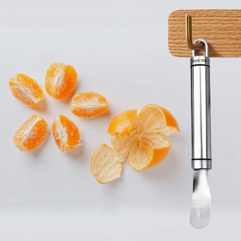 Stainless Steel Orange Peeler Long Handle Citrus Peeler Gadget Citrus Slicer  Kitchen Use