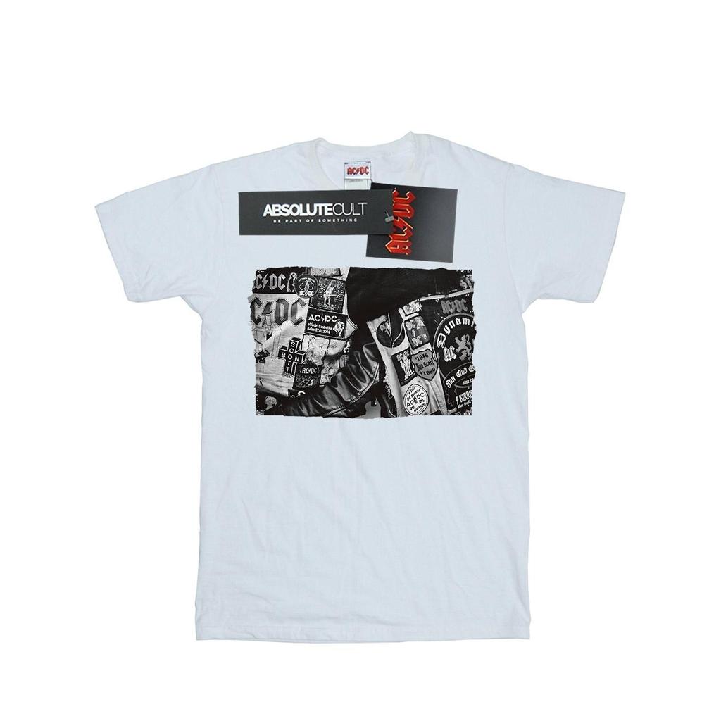 AC/DC Womens/Ladies Badges And Posters Collection Cotton Boyfriend T-Shirt