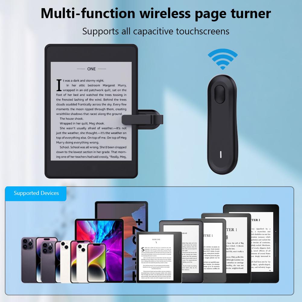 Радиочастотный кликер для перелистывания страниц с цифровым дисплеем, зарядный кейс, кликер для спуска затвора камеры, пульт для перелистывания страниц, аксессуары для чтения в постели