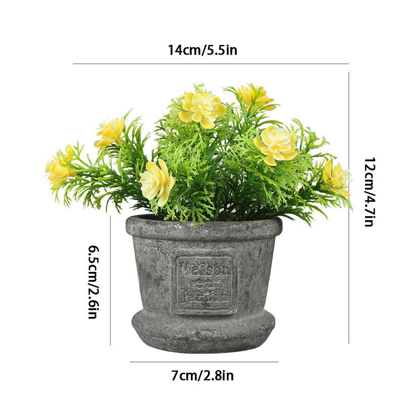 1PC Artificial Bonsai Table Ornaments Flowers Potted Fake Plants Alphabet Pots Desktop Decoration