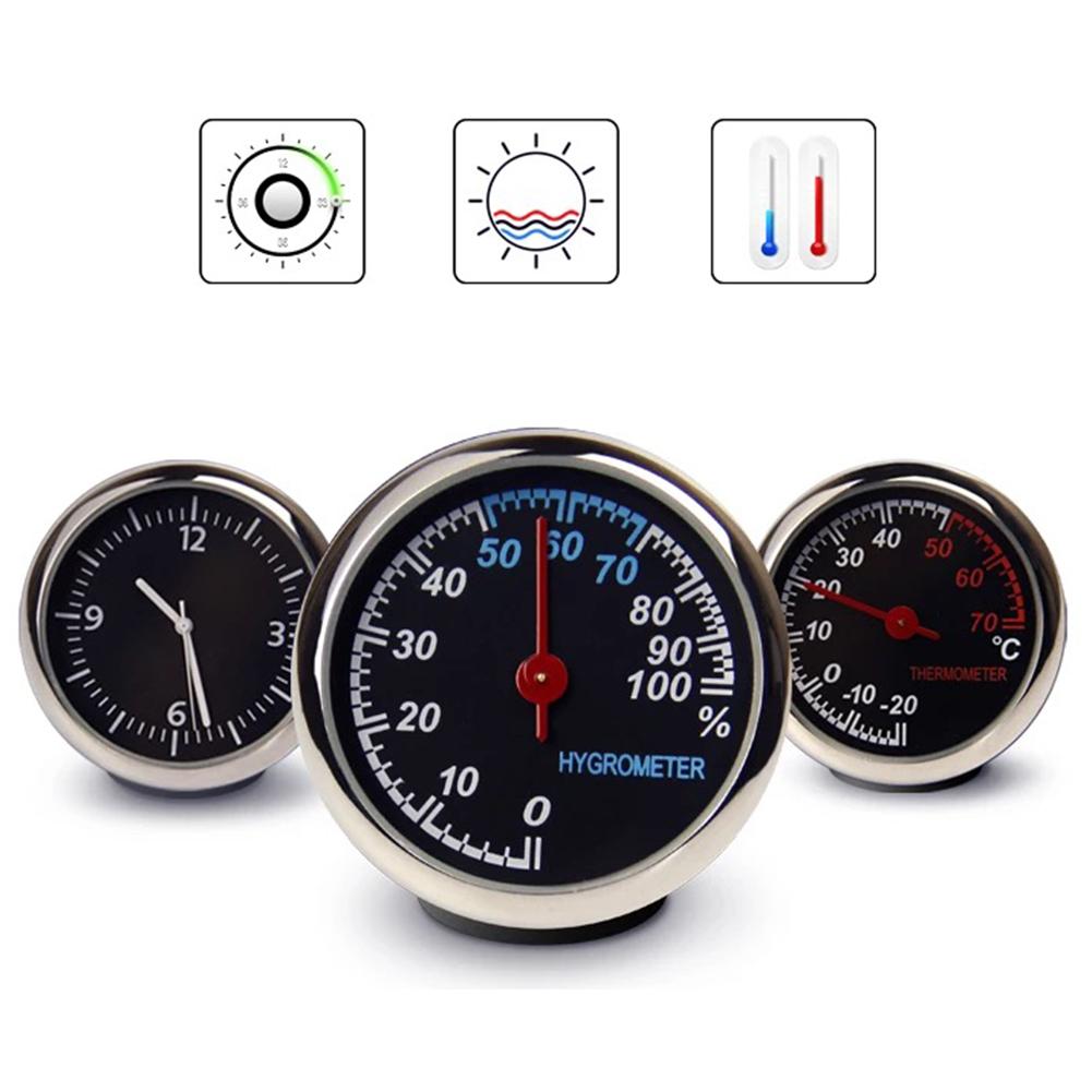 Мини-автомобильные цифровые часы для автомобиля, термометр, гигрометр, измерительные приборы, украшения, часы, наклейка для салона автомобиля