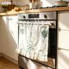 1 шт. LOZUJOJU Ретро Зеленое Растение Цветок Форма для Выпечки Юбка, Кружевная Отделка в Виде Листа Лотоса Декоративная Занавеска для Дверцы Духовки для Кухни Домашний Декор