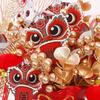 2025 Spring Festival New Year Fortune Bucket: Fu Character Ornament with Artificial Red Fruit and Flowers