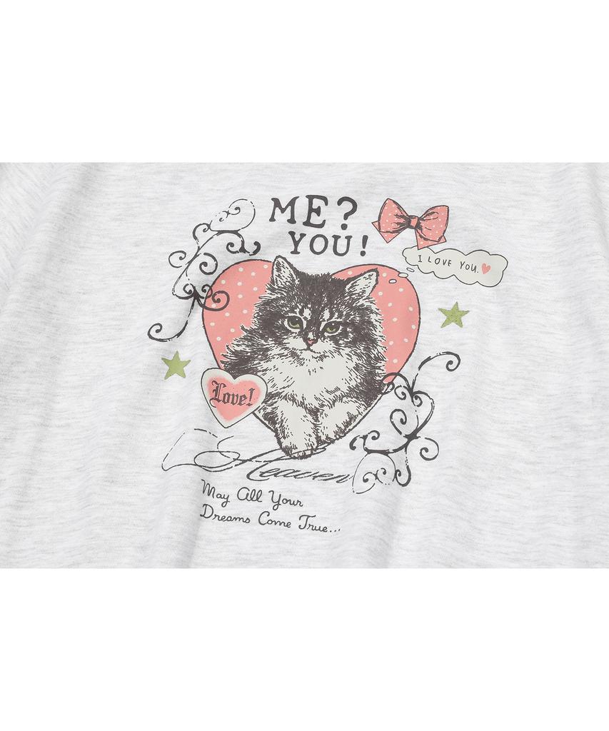 CPGN STUDIO Miyucat Crop Short Sleeve T-Shirt Melinge White