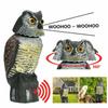 Realistic Bird Scarer Rotating Head Sound Owl Prowler Decoy Protection Repellent Pest Control Scarecrow Garden Yard