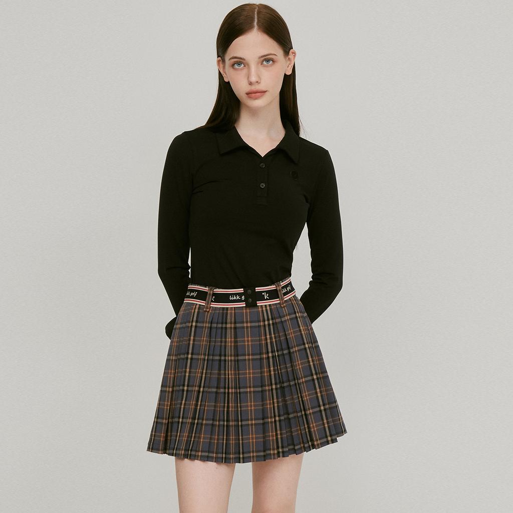 Rick Waistband Check Ball Pouch Set Skirt (Blue)_L3C1-Sk05C