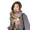 New Korean Style Casual Versatile Long Plaid Men's Scarf Women's Winter Student Thickened Warm and Cold Proof Scarf