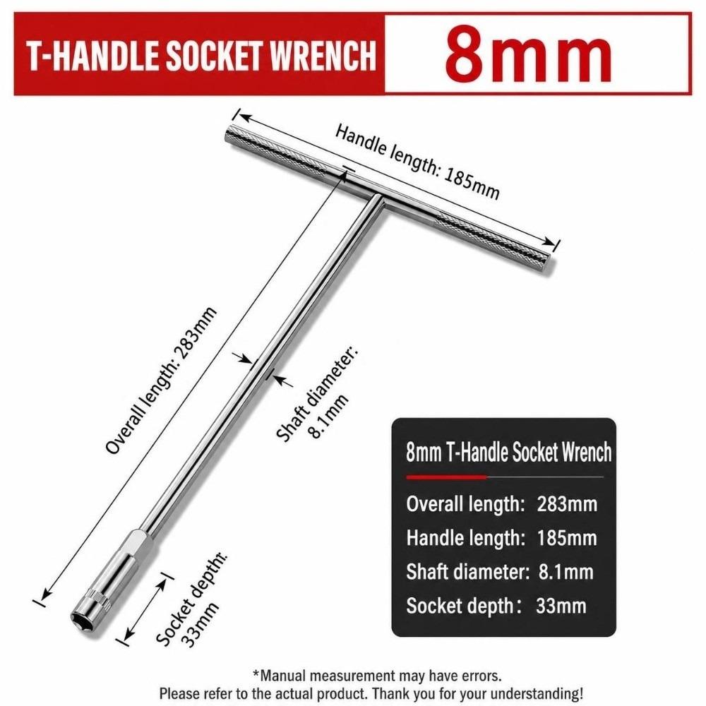 Hex Socket Drive T-Socket Wrench 6-19mm Hand Tool Durable Hex Socket Home Maintenance